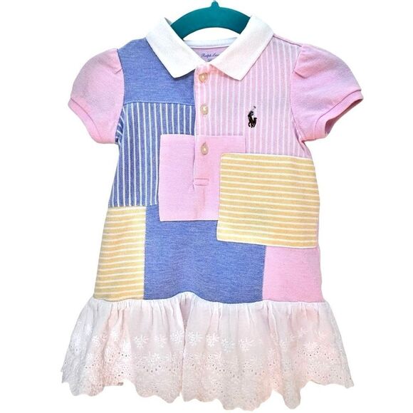 Ralph Lauren Baby Girls Short Sleeve Dropped Waist Collared Dress. 6 Months. - Picture 2 of 10